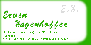 ervin wagenhoffer business card